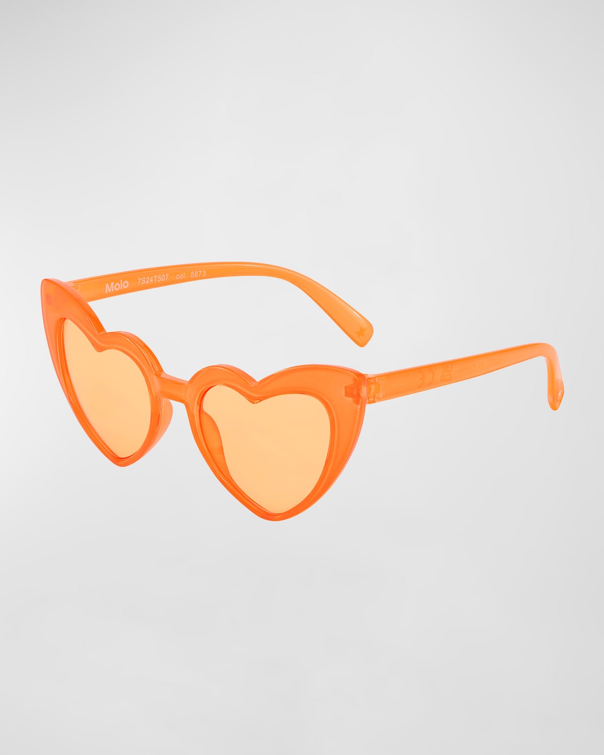 Molo Kids' Girl's Sana Heart-shaped Sunglasses In Sunrise