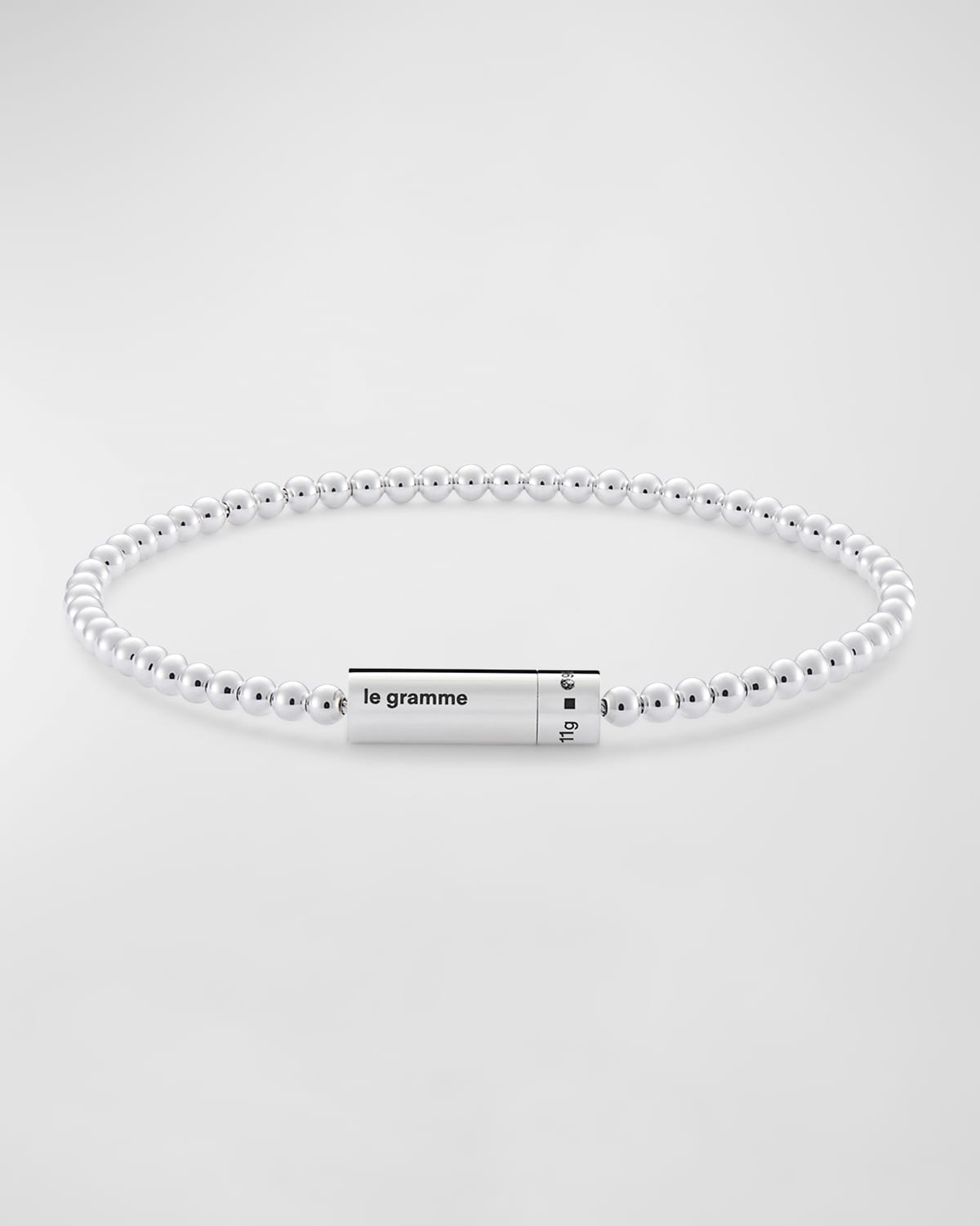 Le Gramme Men's Polished Silver Beaded Bracelet In Sterling Silver