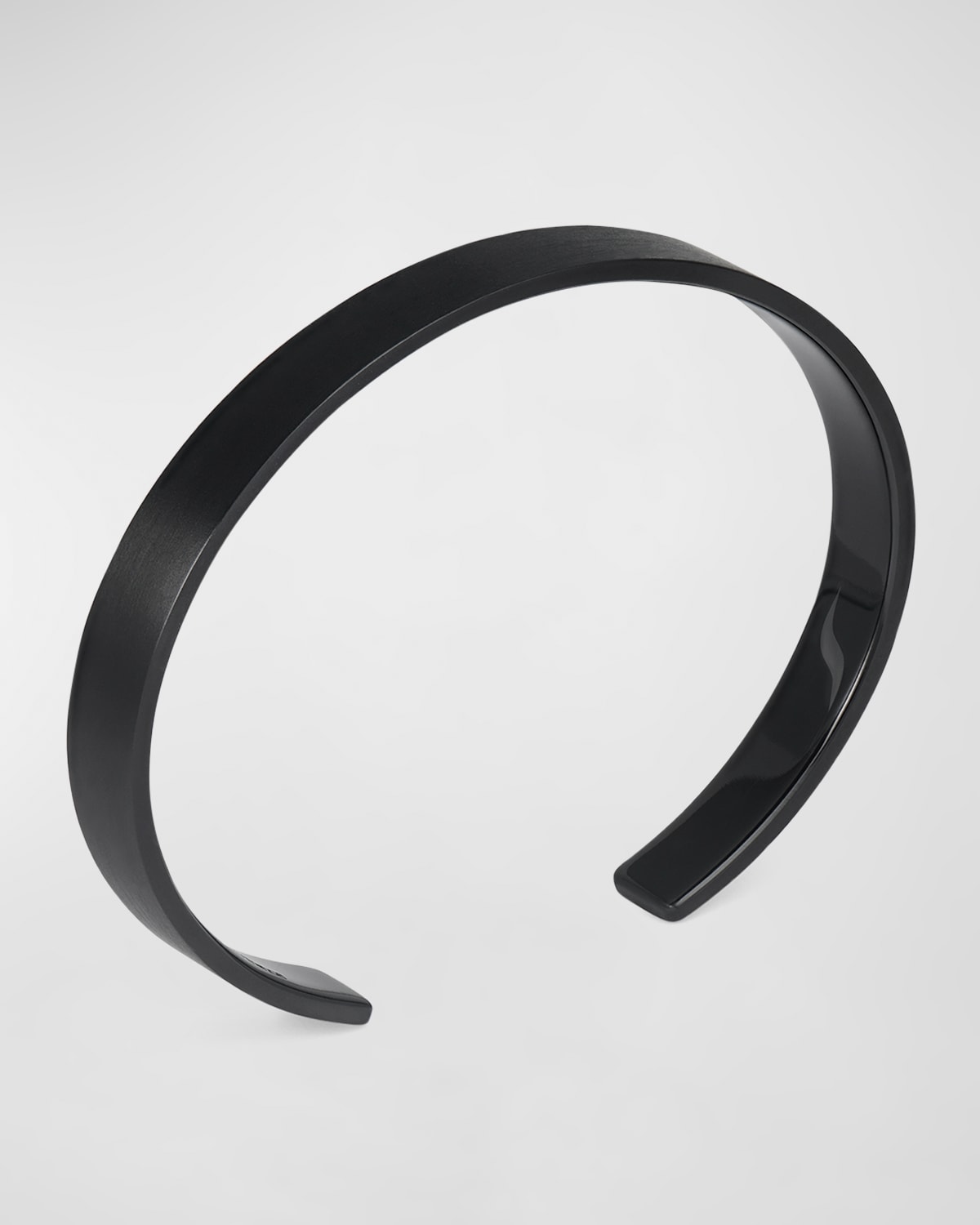 Shop Le Gramme Men's Brushed Black Titanium Ribbon Cuff Bracelet