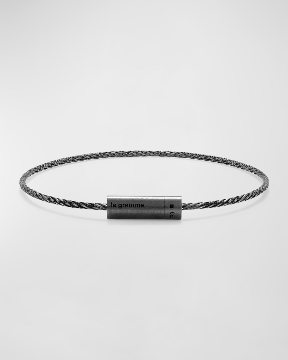 Le Gramme Men's Brushed Black Ceramic Cable Bracelet