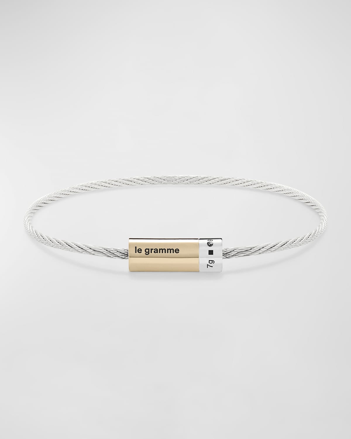 Le Gramme Men's Polished Two-tone Cable Bracelet In Silver And Gold