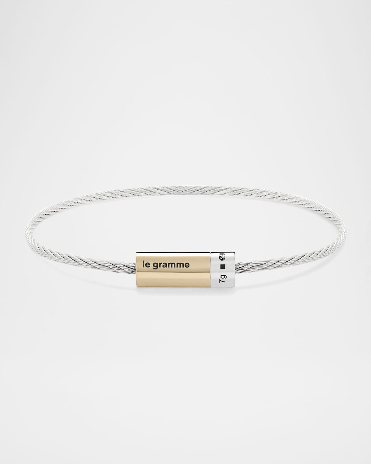 Le Gramme Men's Polished Two-Tone Cable Bracelet