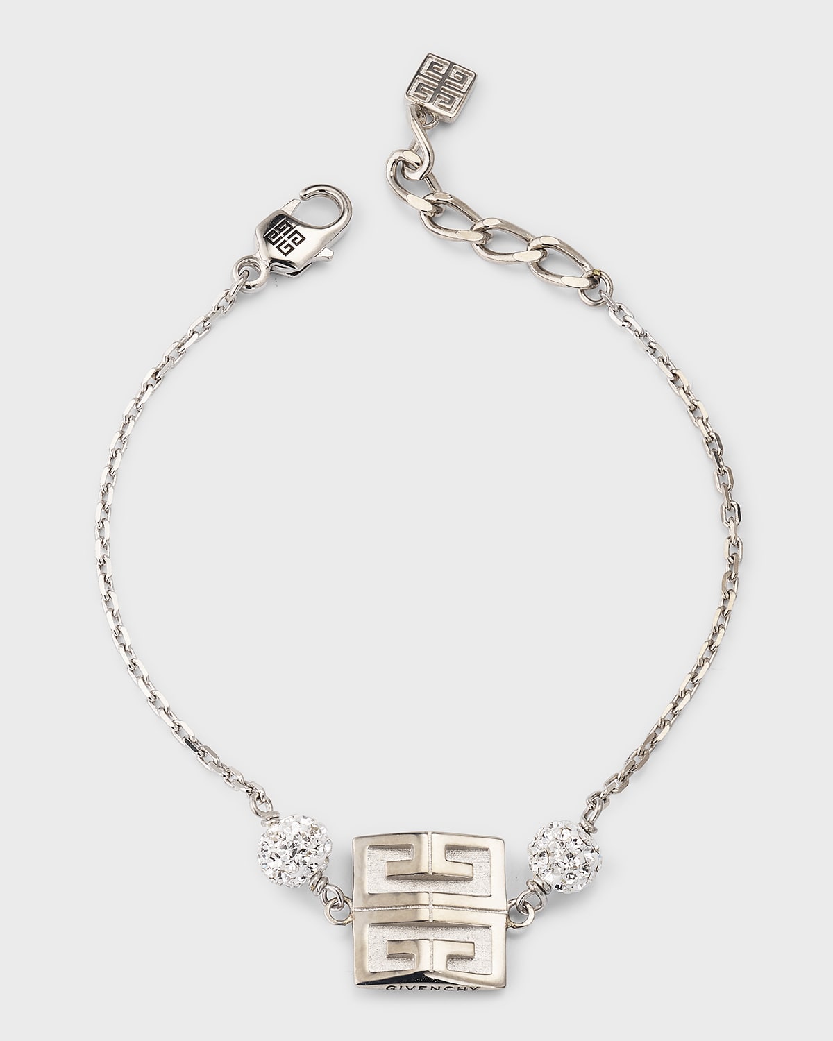 Givenchy 4g Silver Crystal Bracelet In Silvery