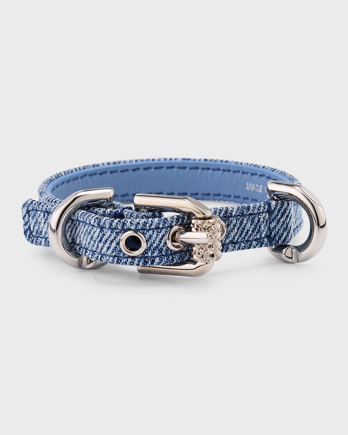 Shop Givenchy Voyou Denim Silver Bracelet In Denim Blue