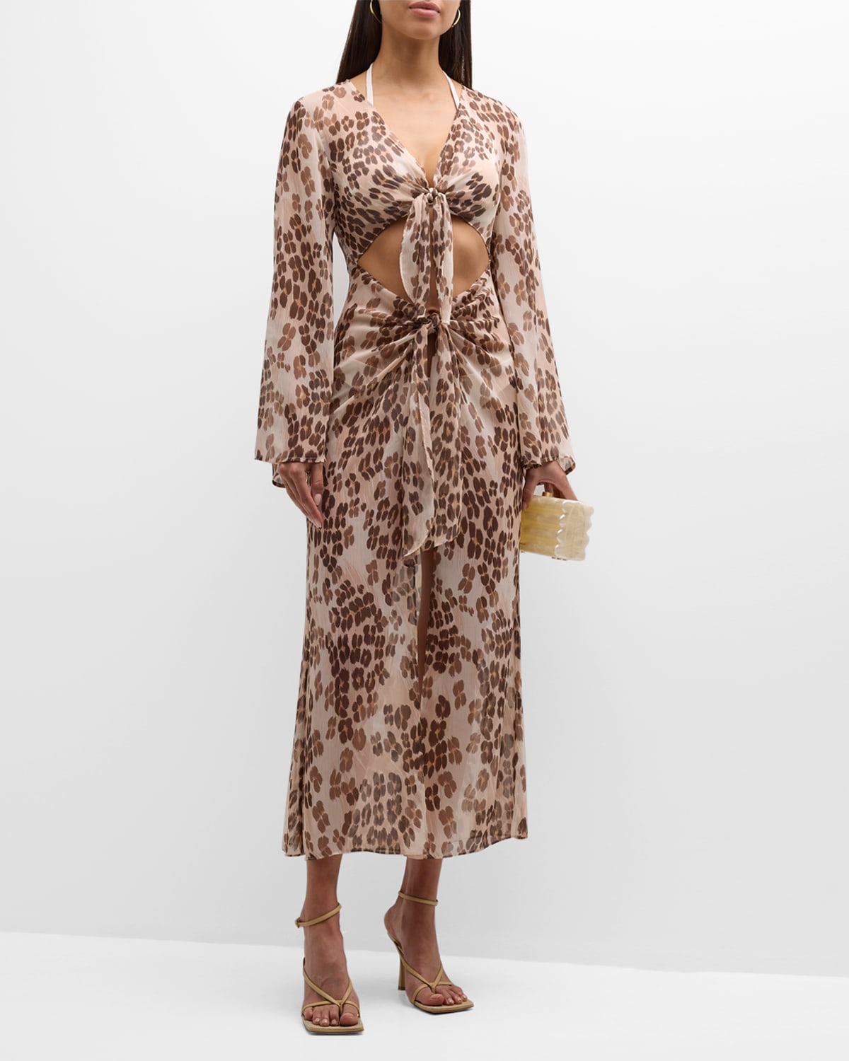 Talita Leopard-Print Maxi Dress Coverup
