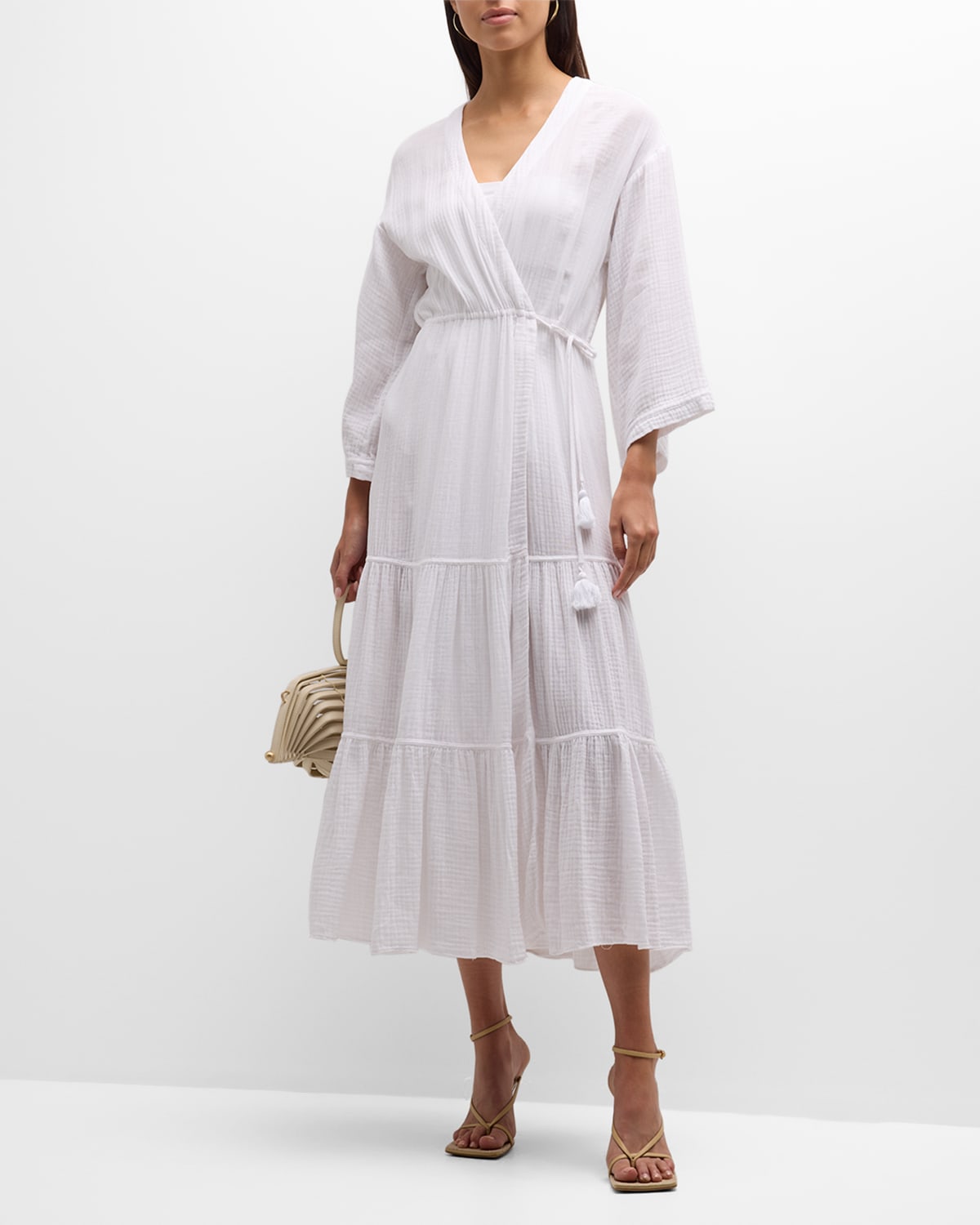 Shop Cinq À Sept Torey Gauze Tiered Maxi Dress In White