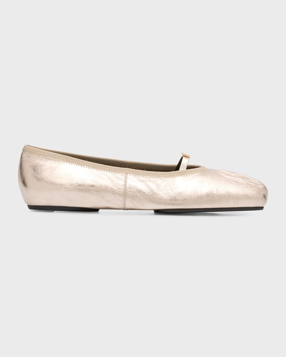 Shop Givenchy Metallic 4g Ballerina Flats In Dusty Gold