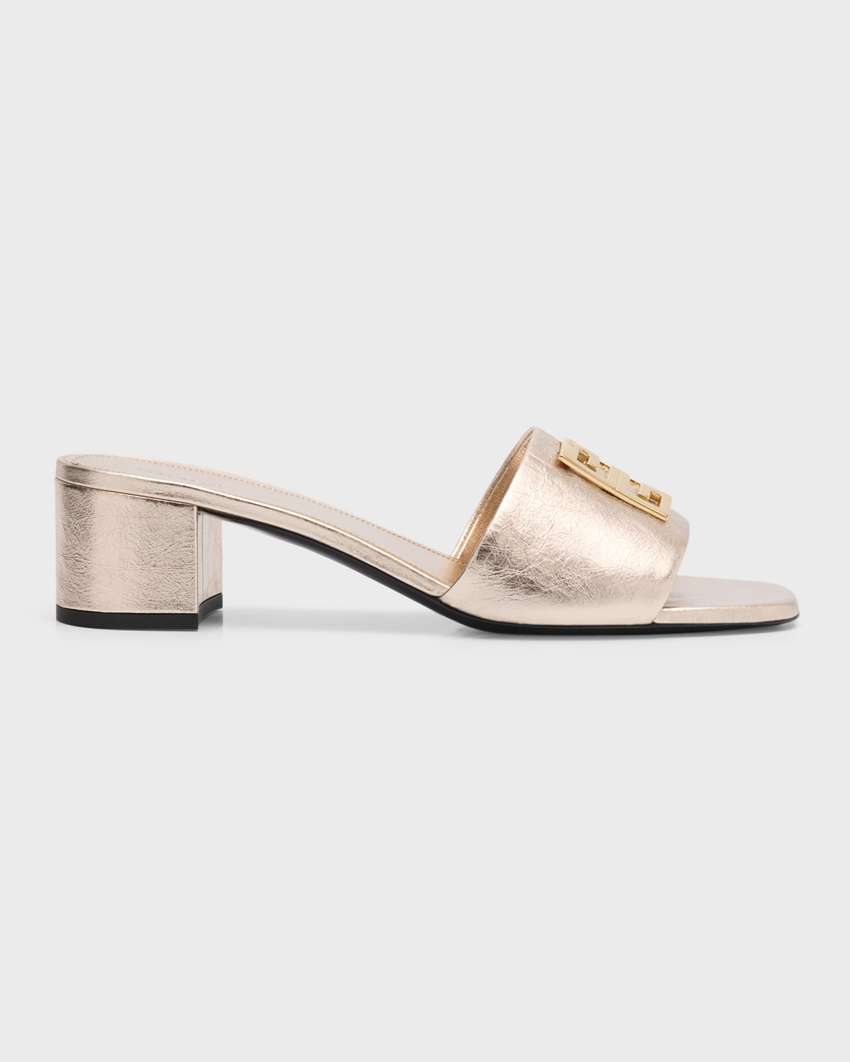 Givenchy Pink 4g Mule Sandals In Dusty Gold