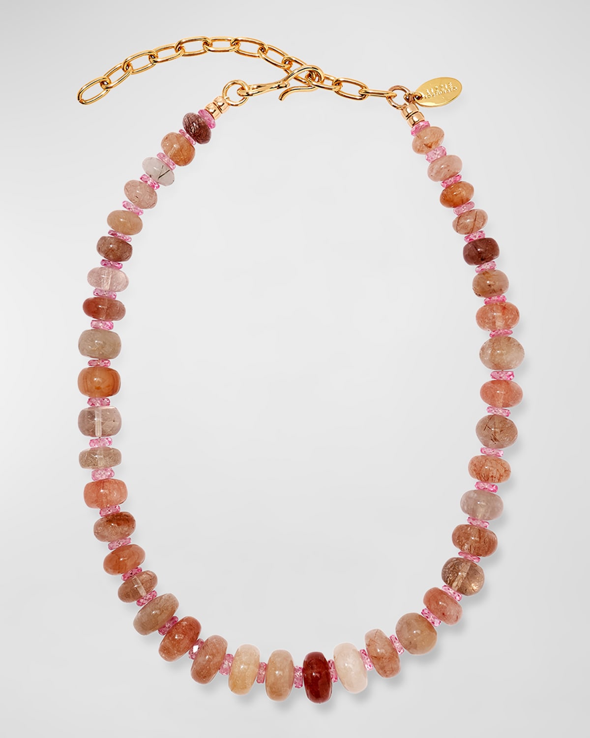 Lizzie Fortunato Pink Cliffs 24k Gold Plated Topaz And Quartz Necklace