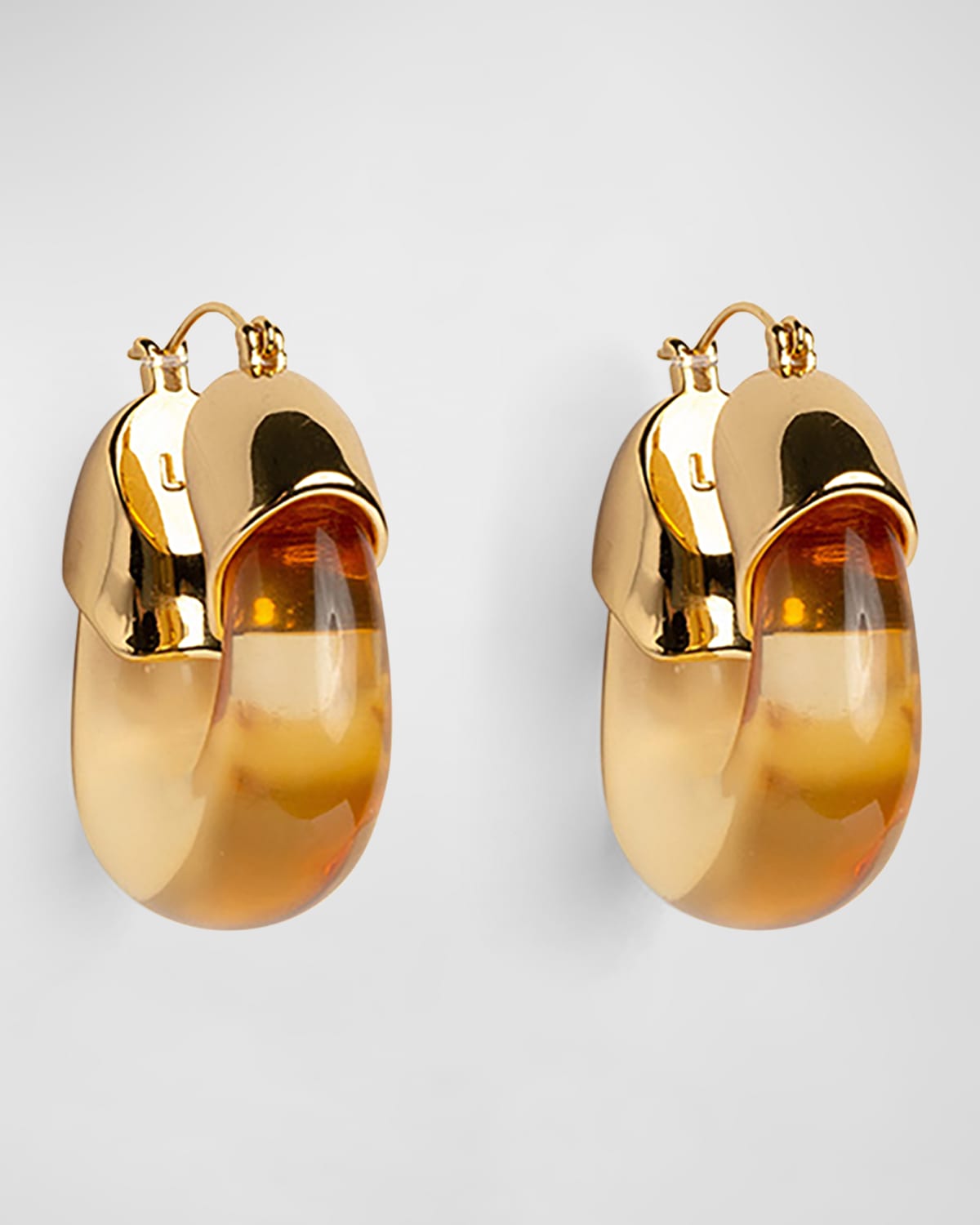 Lizzie Fortunato 24k Gold Plated Organic Hoop Earrings In Honey