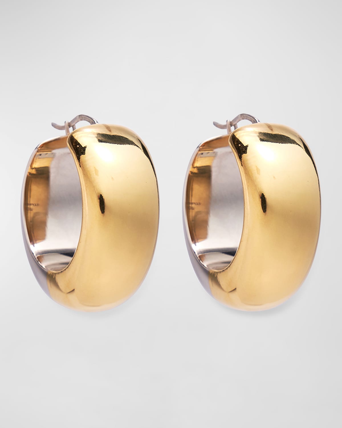 Two-Tone 24K Gold Plated Bubble Hoop Earrings
