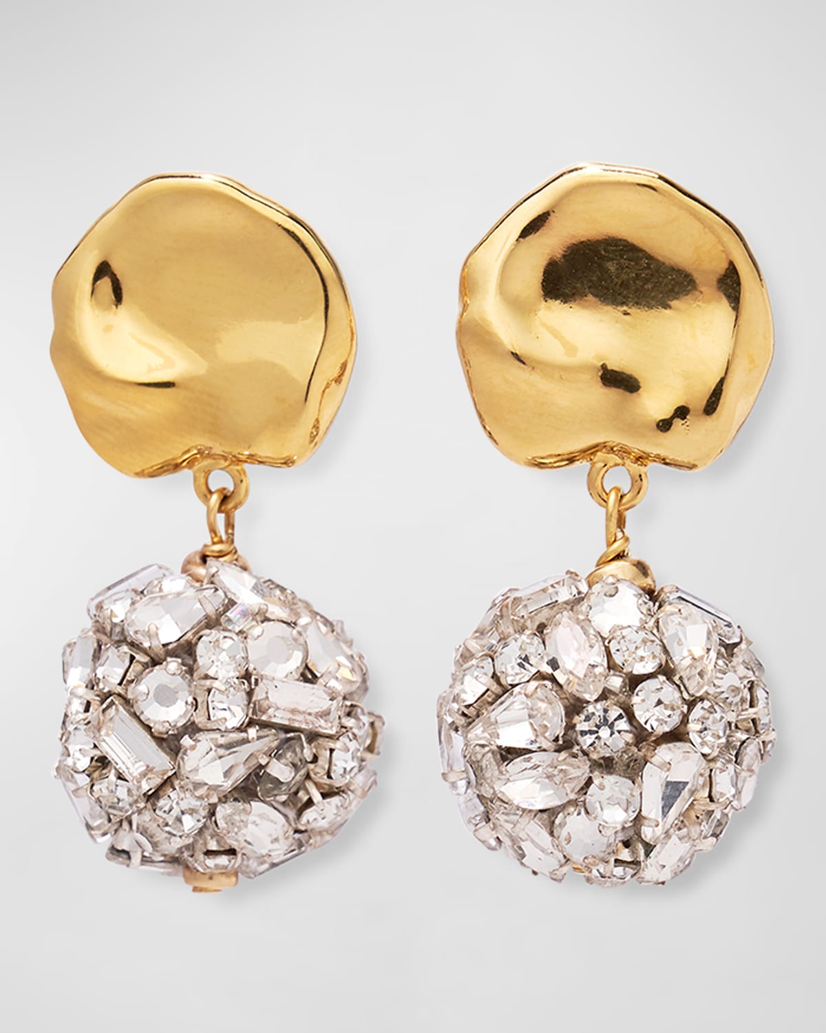 LIZZIE FORTUNATO METEOR SHOWER 24K GOLD PLATED CRYSTAL DROP EARRINGS