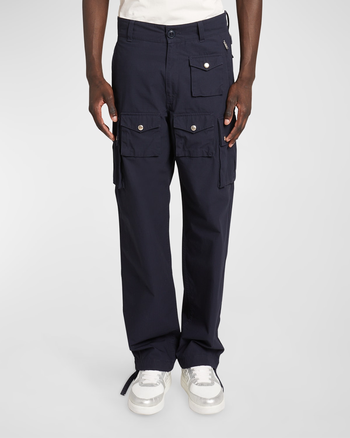 Givenchy Men's Multi-pocket Cotton Ripstop Cargo Pants In Deep Blue