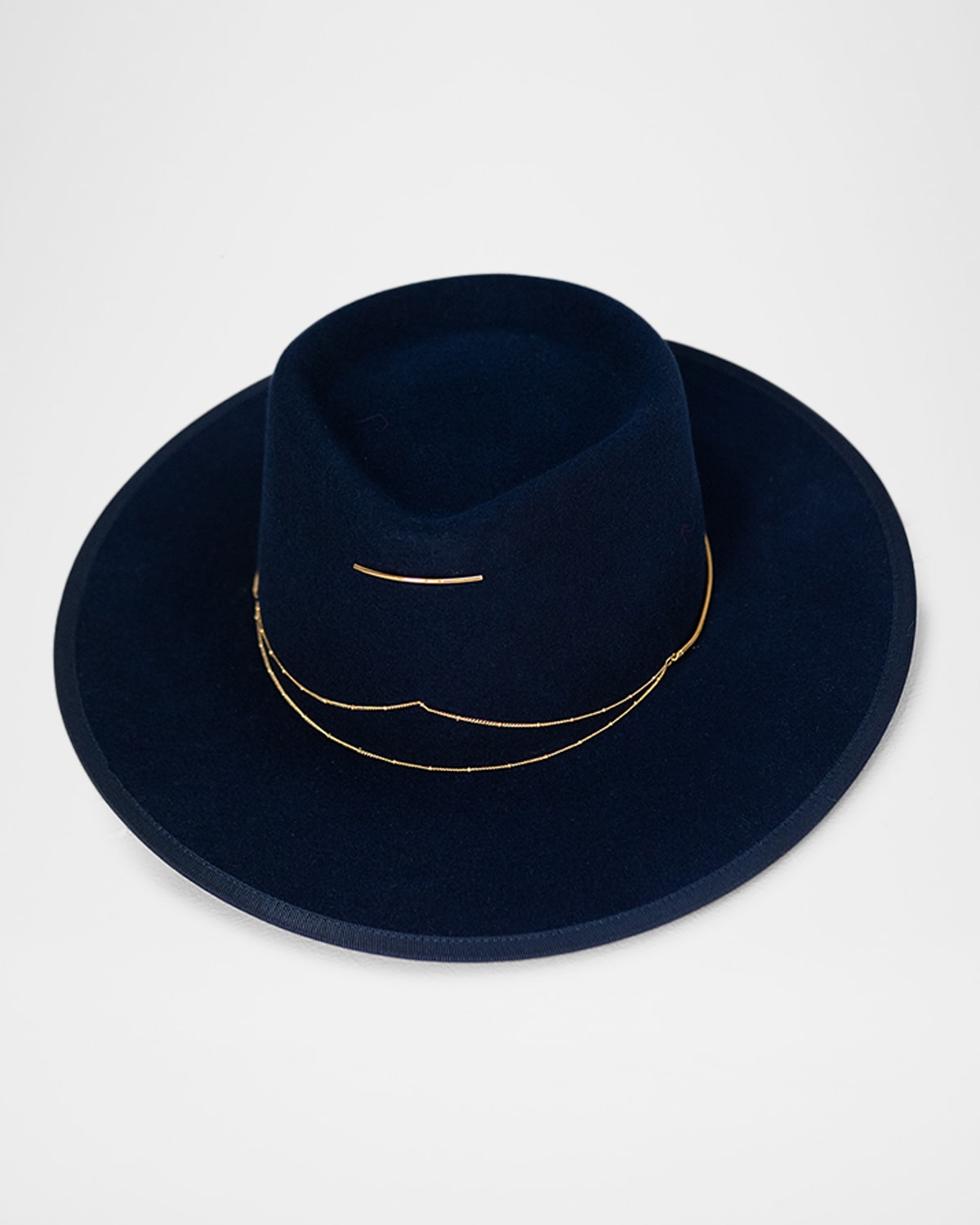 Anna Draped Chain Merino Wool Fedora