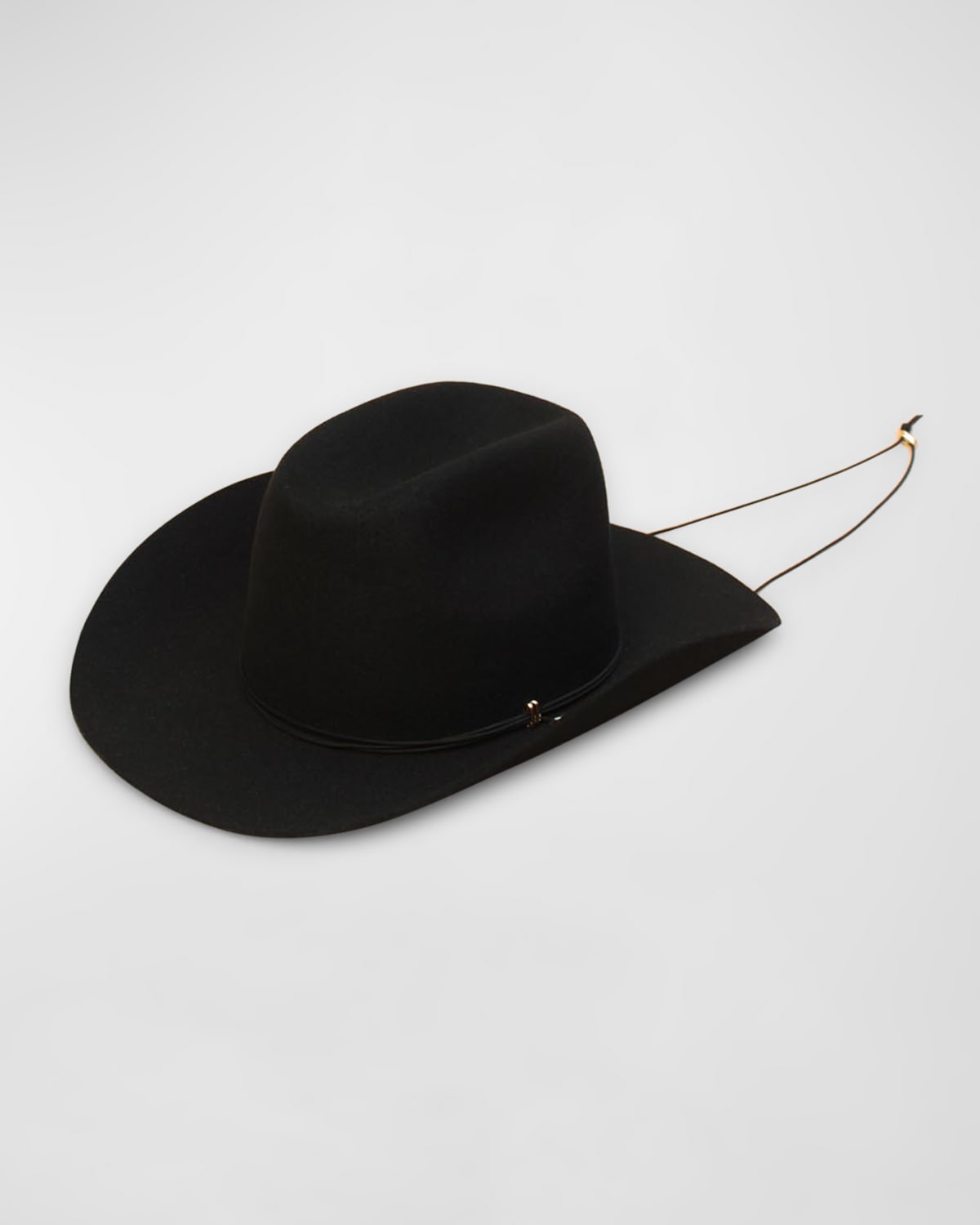 Van Palma Ezra Felt Cowboy Hat With Brass Accents In Black