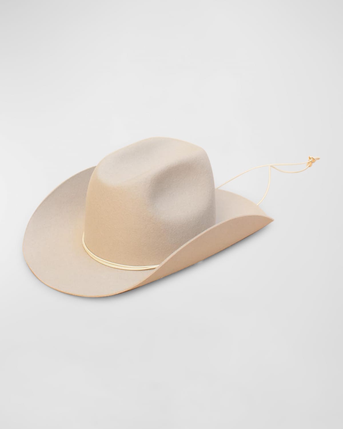 Van Palma Ezra Felt Cowboy Hat With Brass Accents In Ivory