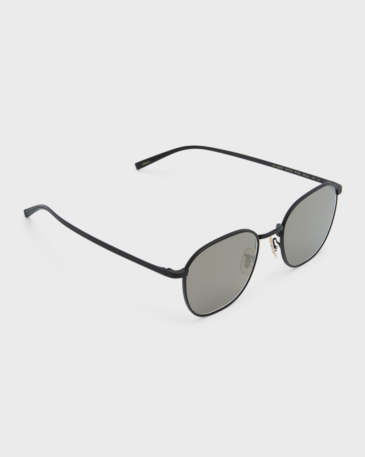 Shop Oliver Peoples Filigree Titanium Square Sunglasses In Matte Black