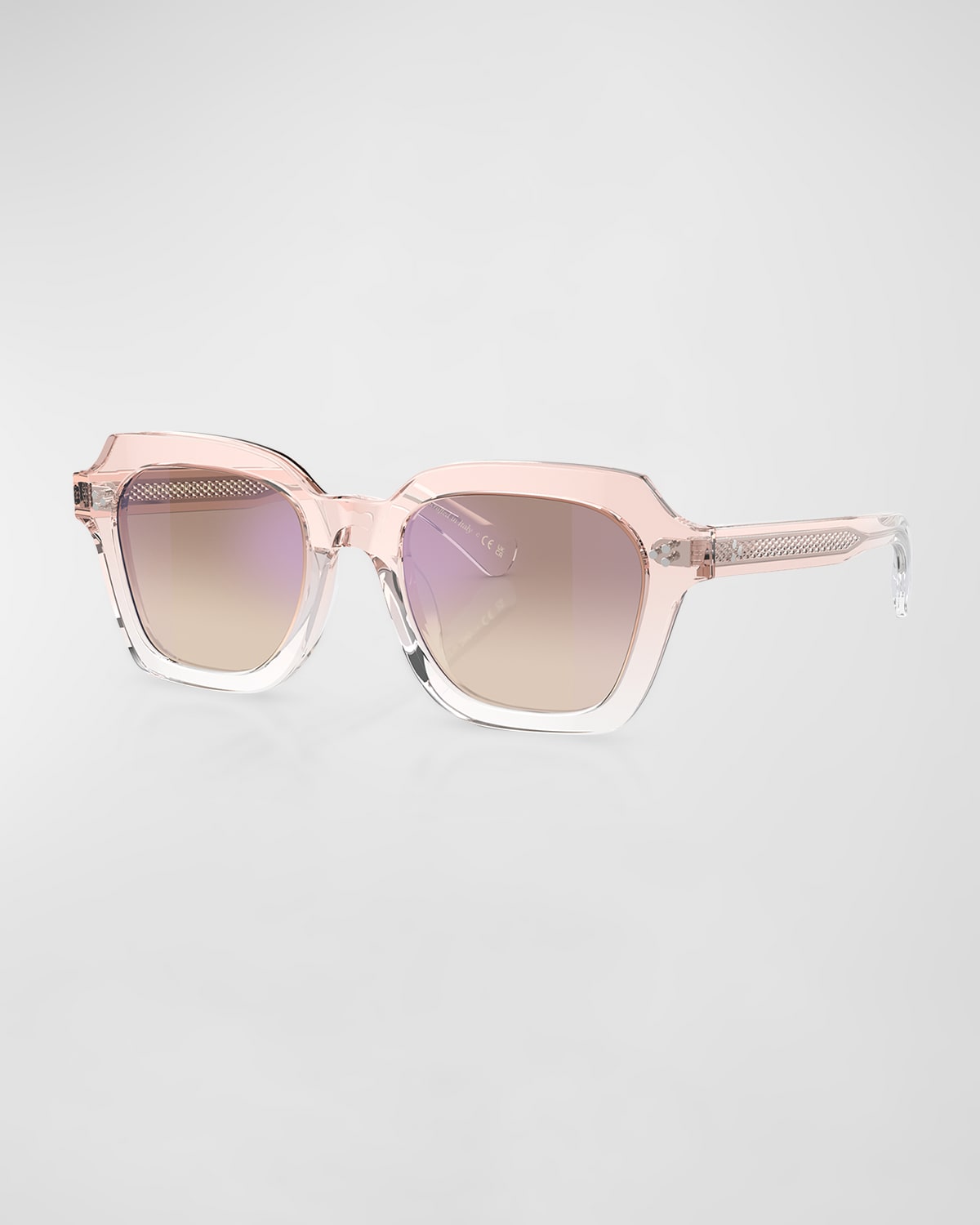 OLIVER PEOPLES KIENNA MIRRORED ACETATE SQUARE SUNGLASSES