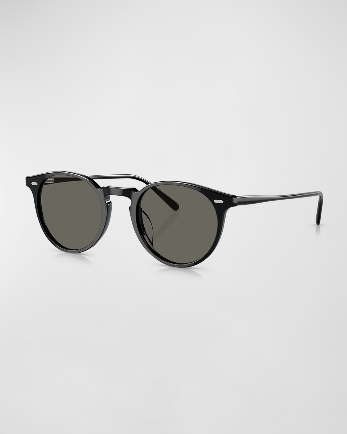 Shop Oliver Peoples Round Acetate Sunglasses In Black