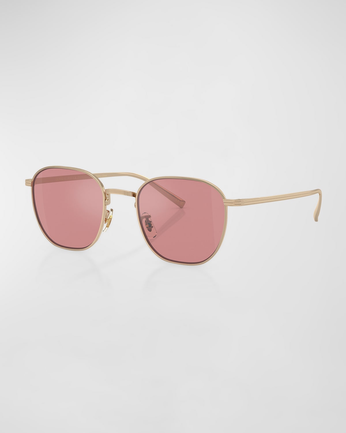 Shop Oliver Peoples Rynn Polarized Titanium Square Sunglasses In Gold