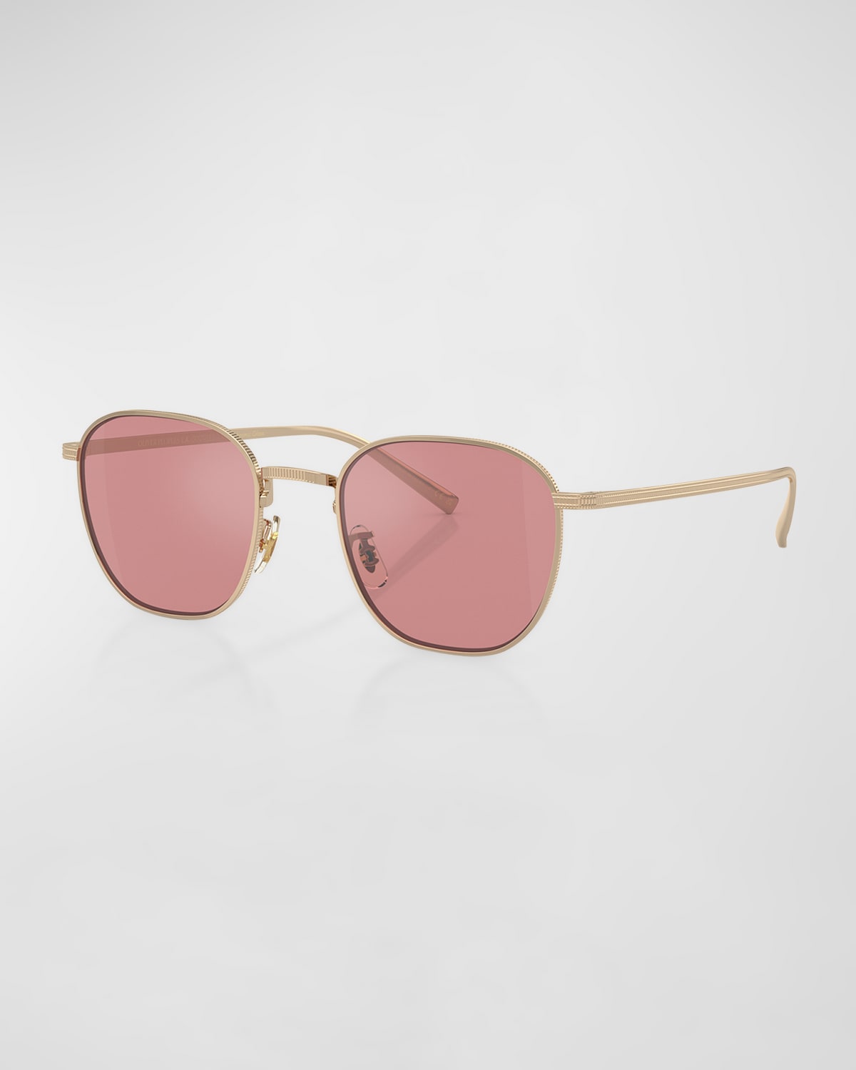 Oliver Peoples Rynn Polarized Titanium Square Sunglasses In Gold