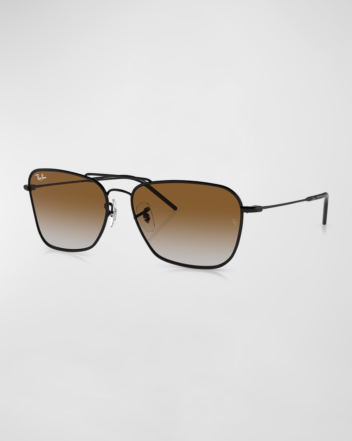 Ray Ban Reverse Gradient Metal Aviator Sunglasses In Black
