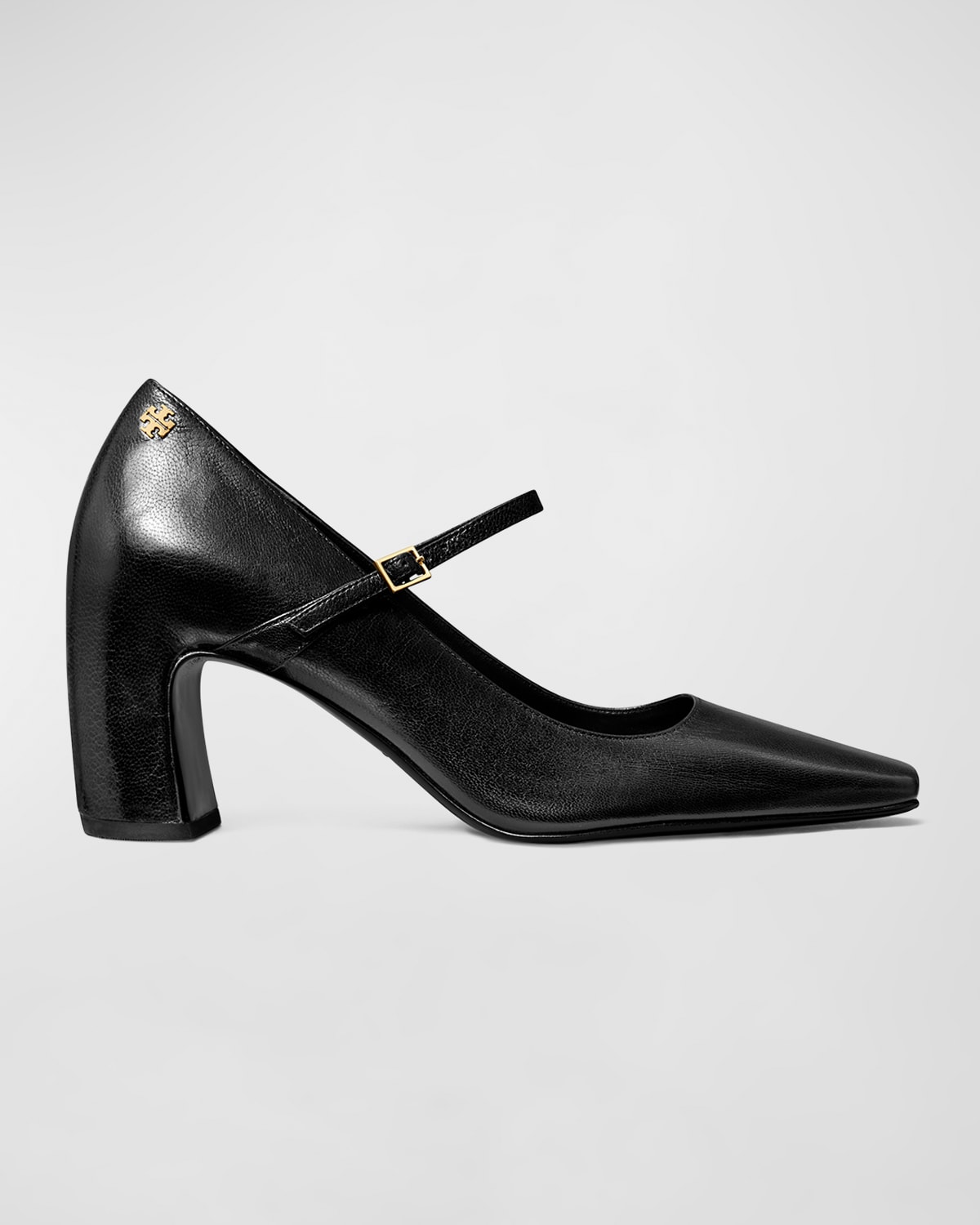Tory Burch Banana Leather Mary Jane Pumps In Perfect Black