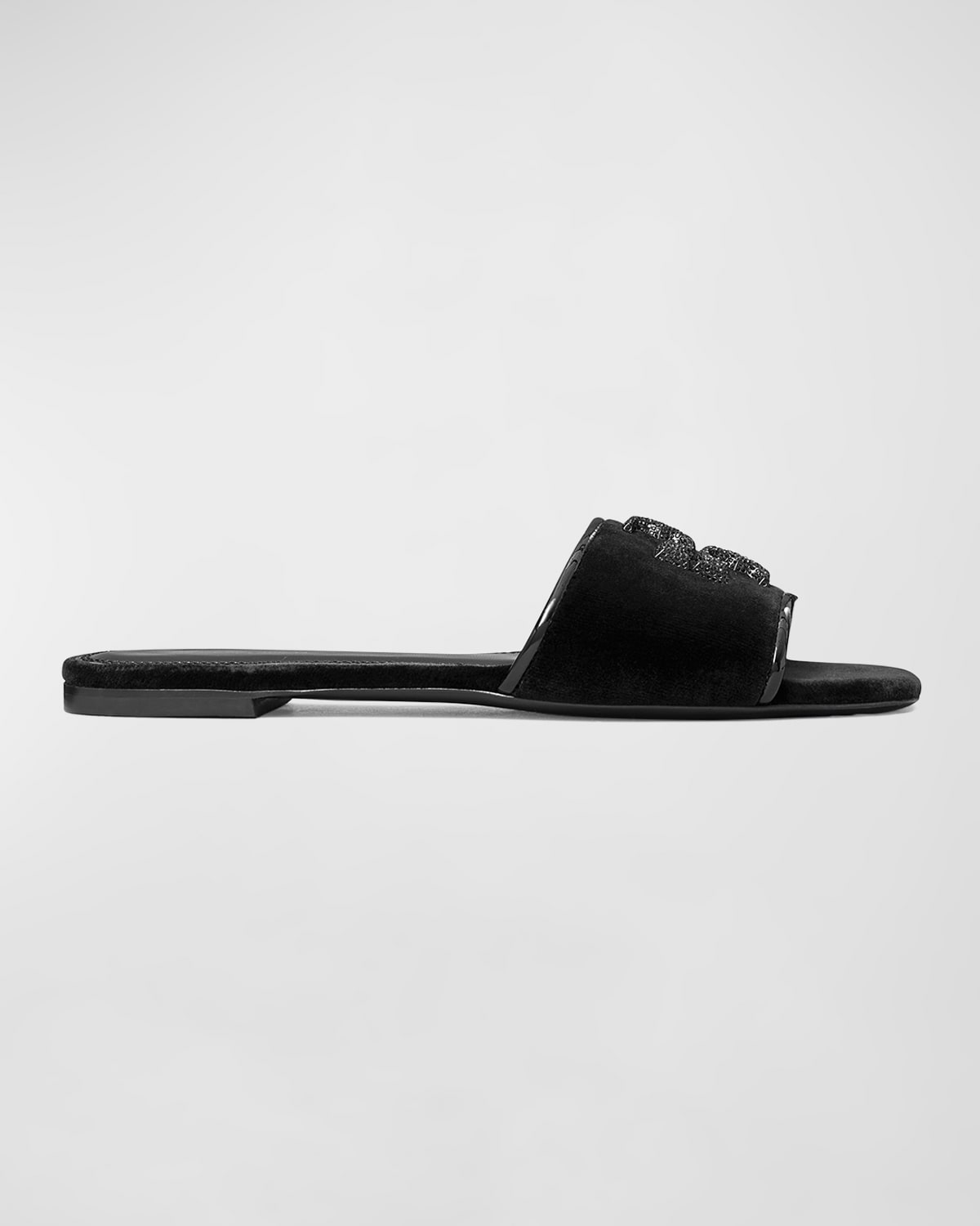 Eleanor Pave Medallion Flat Slide Sandals