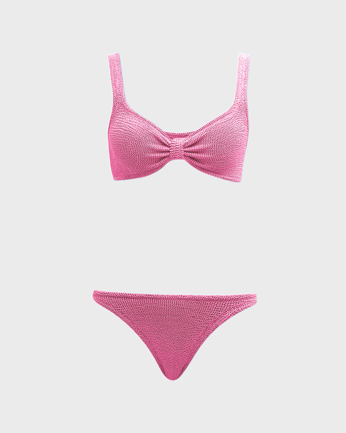 Hunza G Bonnie Crinkle Twist Two-piece Swimsuit In Pink