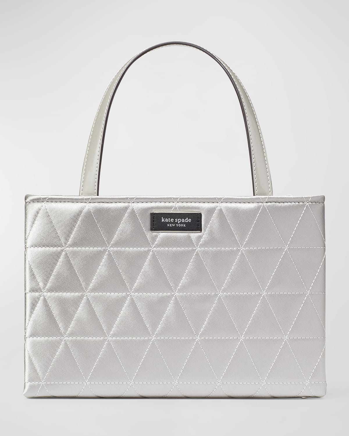Kate Spade Sam Icon Small Quilted Tote Bag In Silver