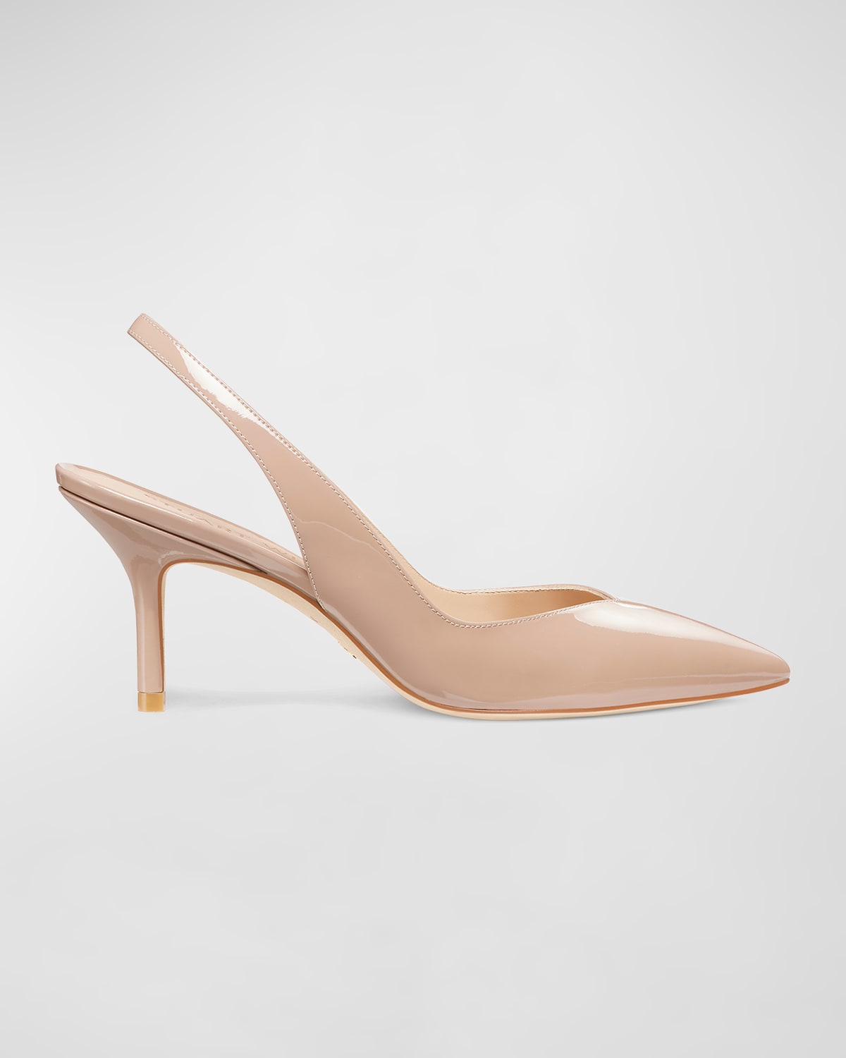 Shop Stuart Weitzman Eva Patent Slingback Pumps In Fawn