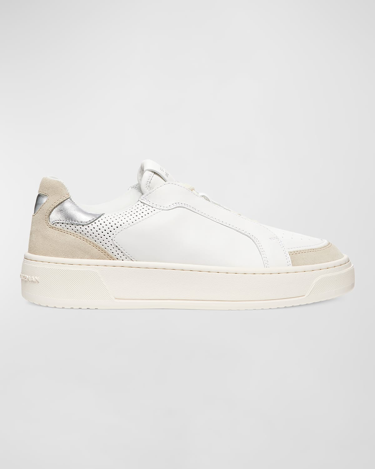 Courtside Mixed Leather Retro Low-Top Sneakers