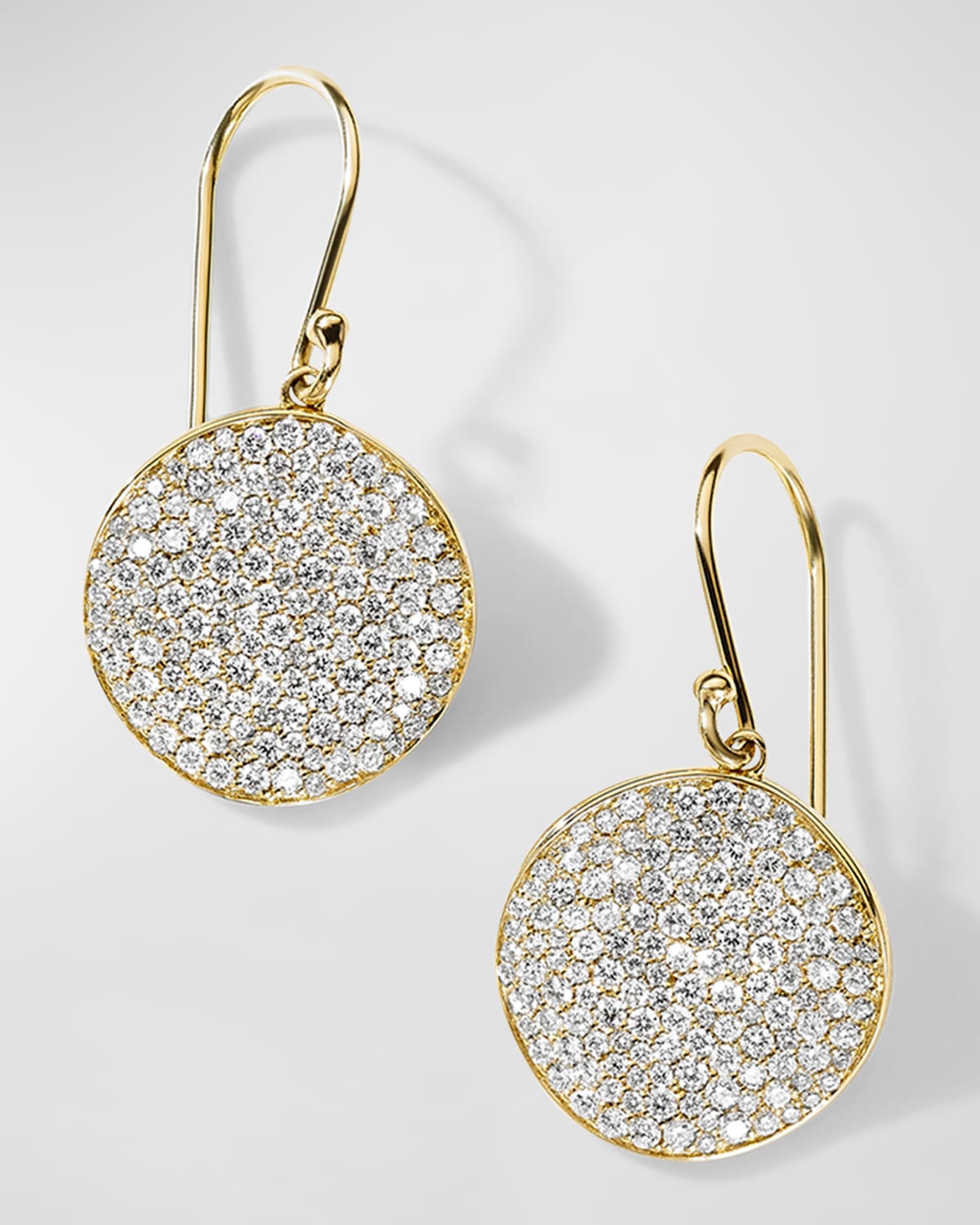 18K Gold Stardust Medium Flower Drop Earrings with Diamonds