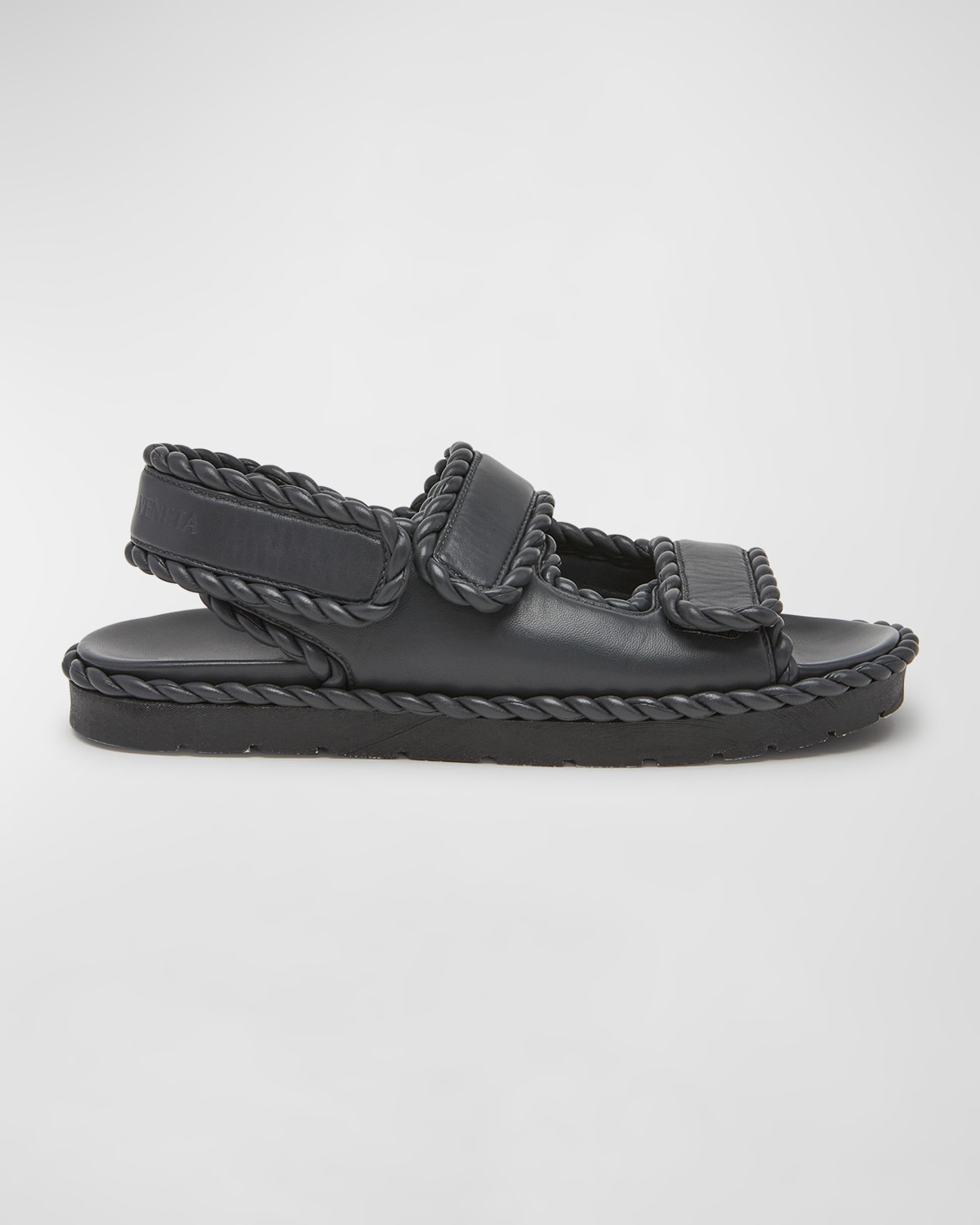 関税送料無料【BOTTEGA VENETA】JACK NAPPA FLAT SANDALS Bottega Veneta Jack Leather Braid Dual-band Sandals In Grey