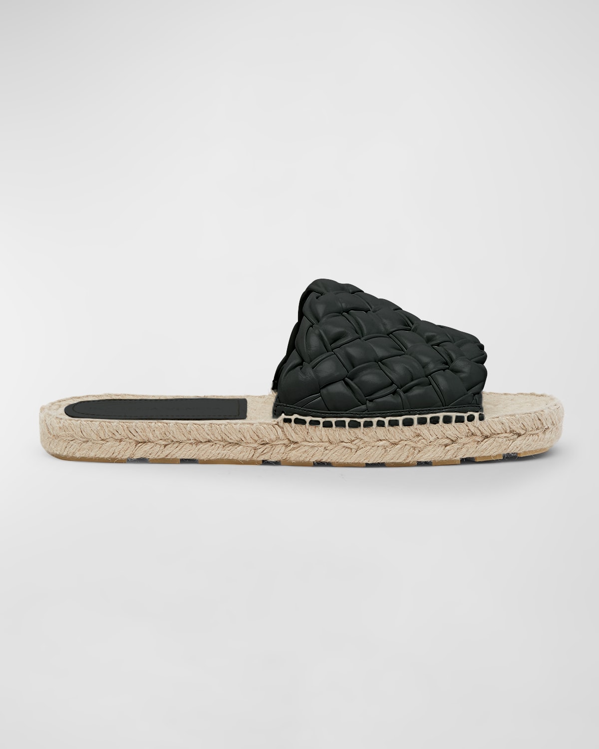 Shop Bottega Veneta Jack Woven Napa Slide Espadrilles In Black