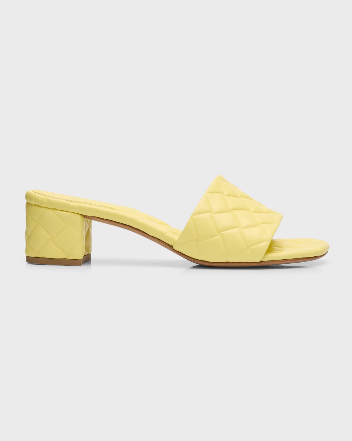 Shop Bottega Veneta Quilted Leather Mule Sandals In Sherbert