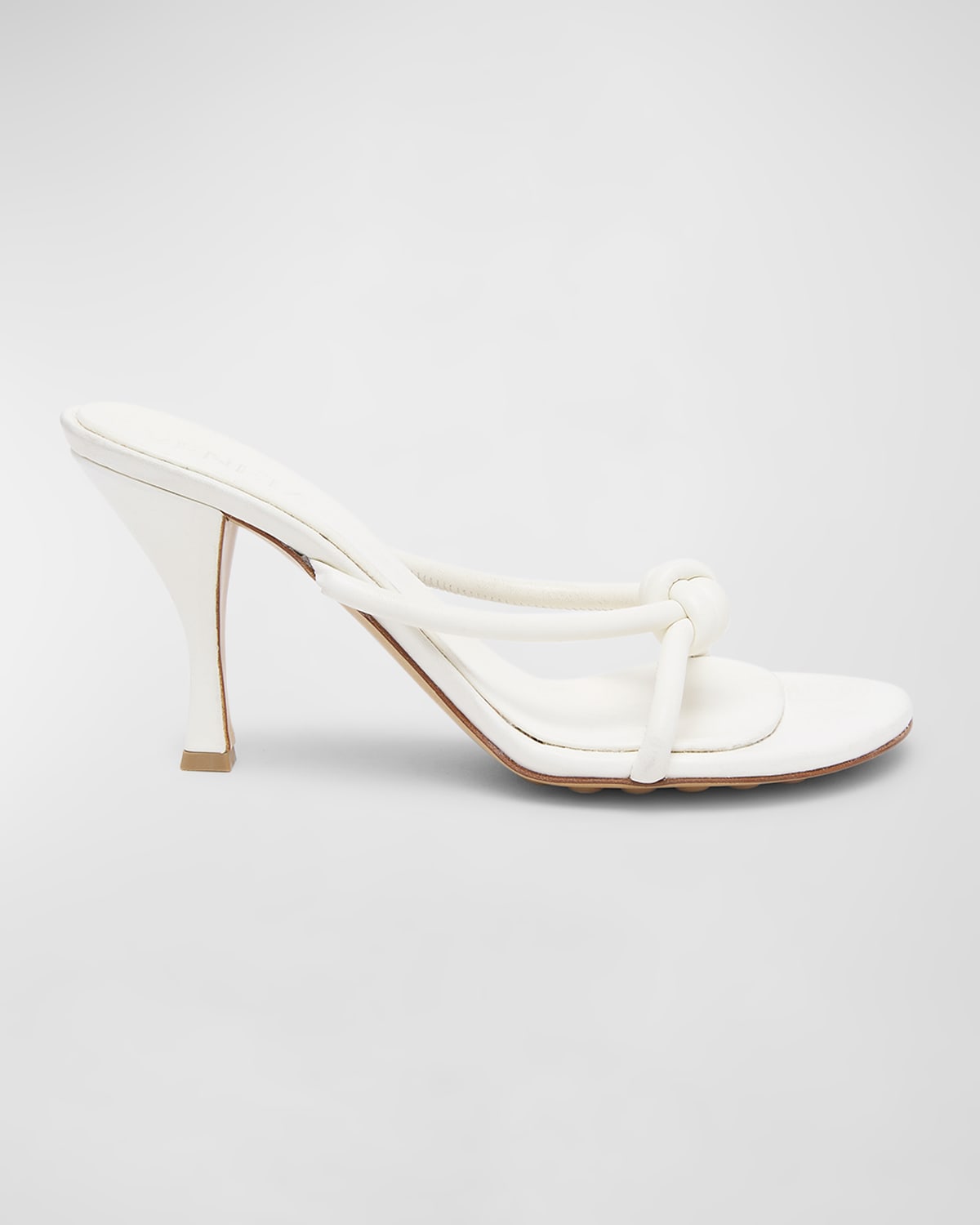 Bottega Veneta Blink Leather Knot Slide Sandals In White