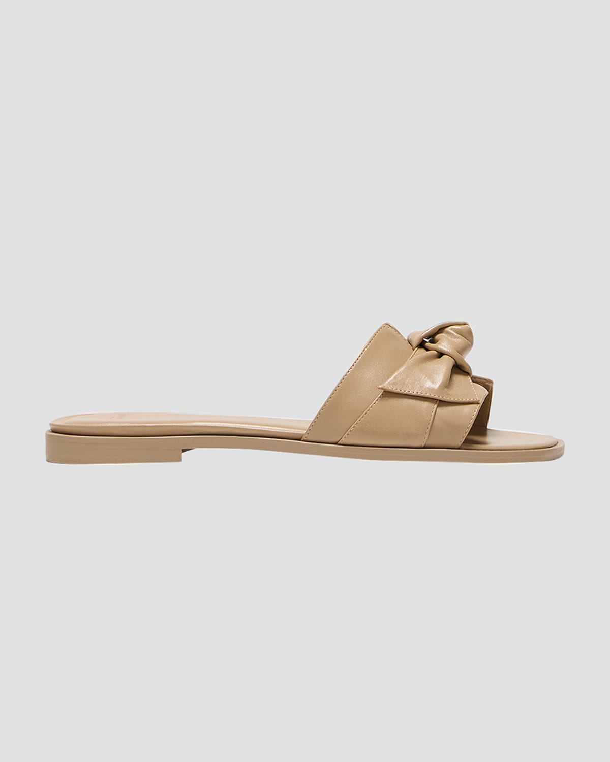 ALEXANDRE BIRMAN MAXI CLARITA LEATHER KNOT FLAT SANDALS