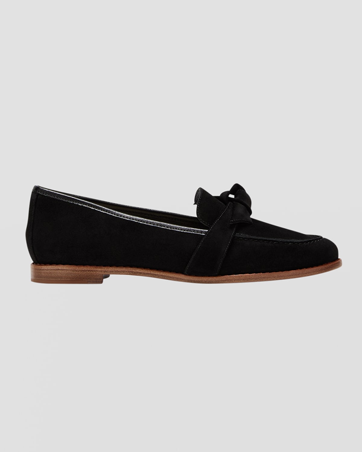 Alexandre Birman Clarita Suede Knotted Bow Loafers In Black