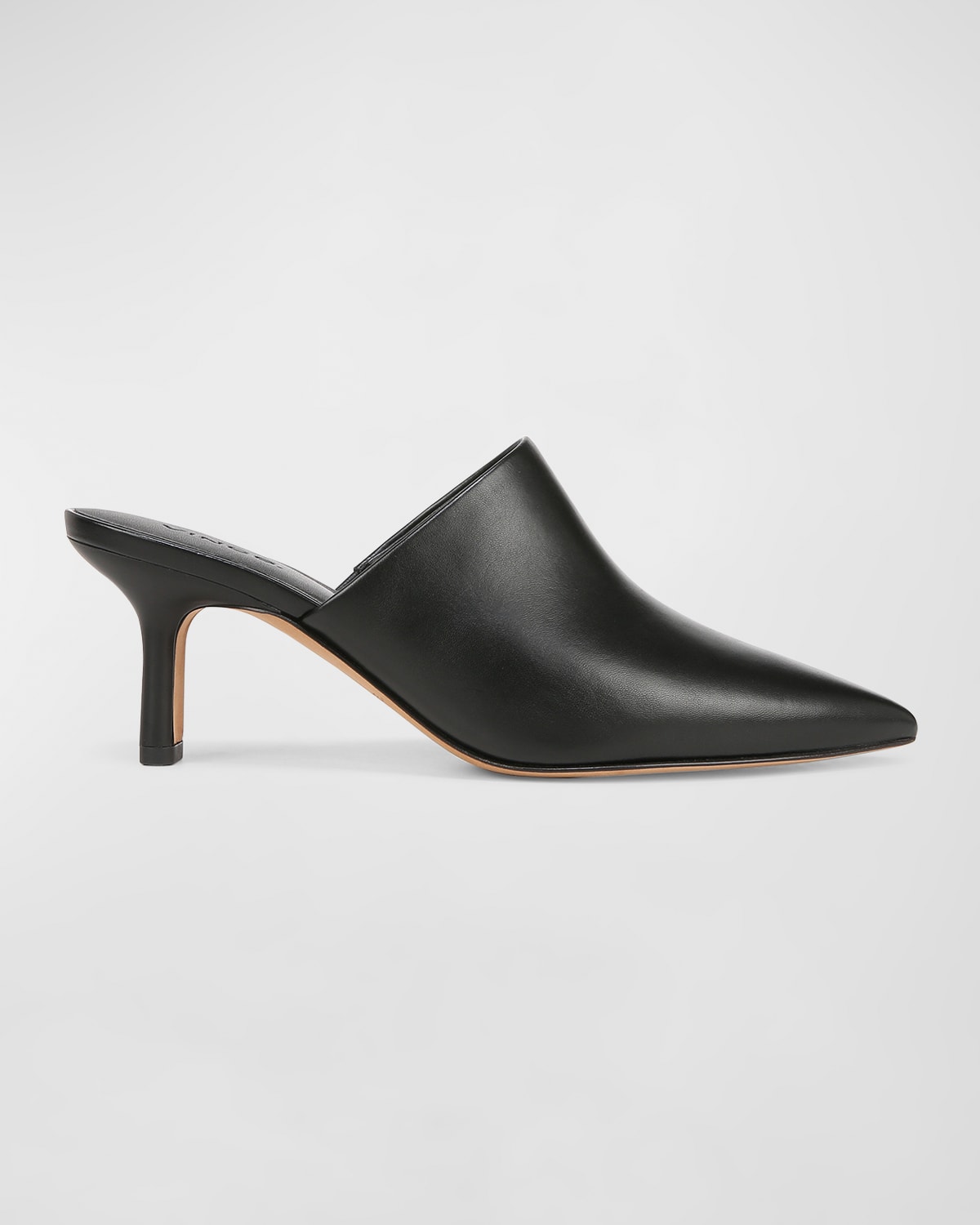Penelope Leather Point-Toe Mules