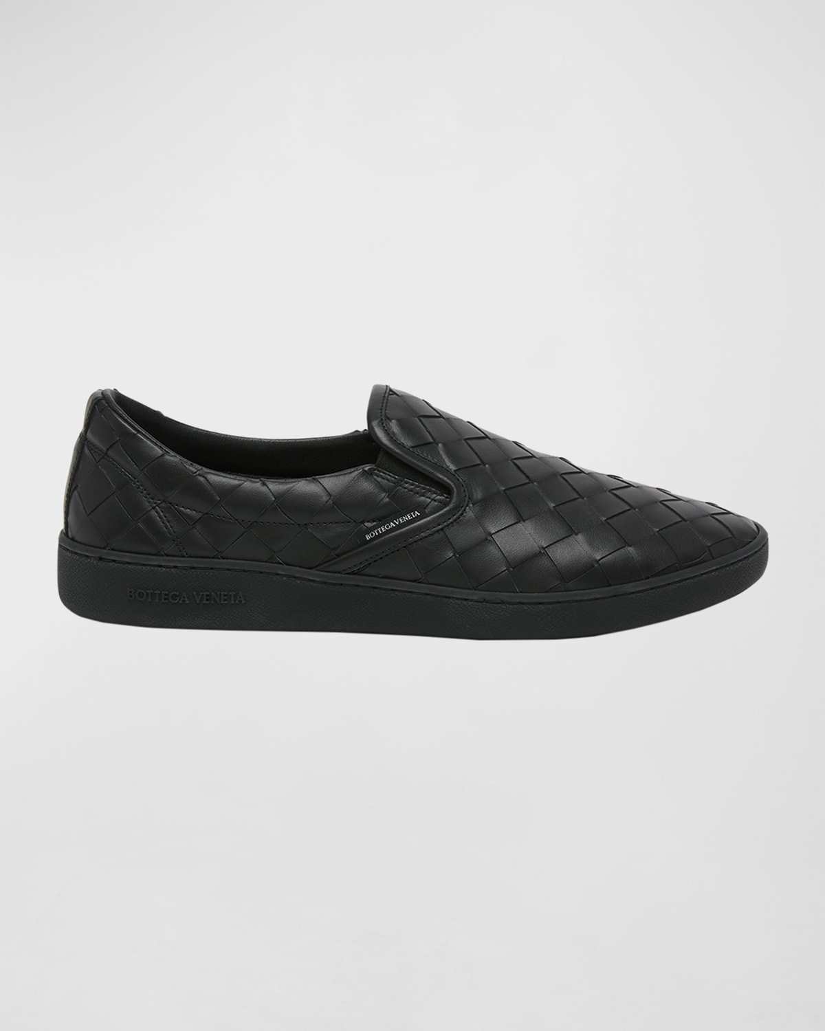 Bottega Veneta Sawyer Blue Slip-on Sneakers With Logo Detail And Intreccio Motif In Leather Man