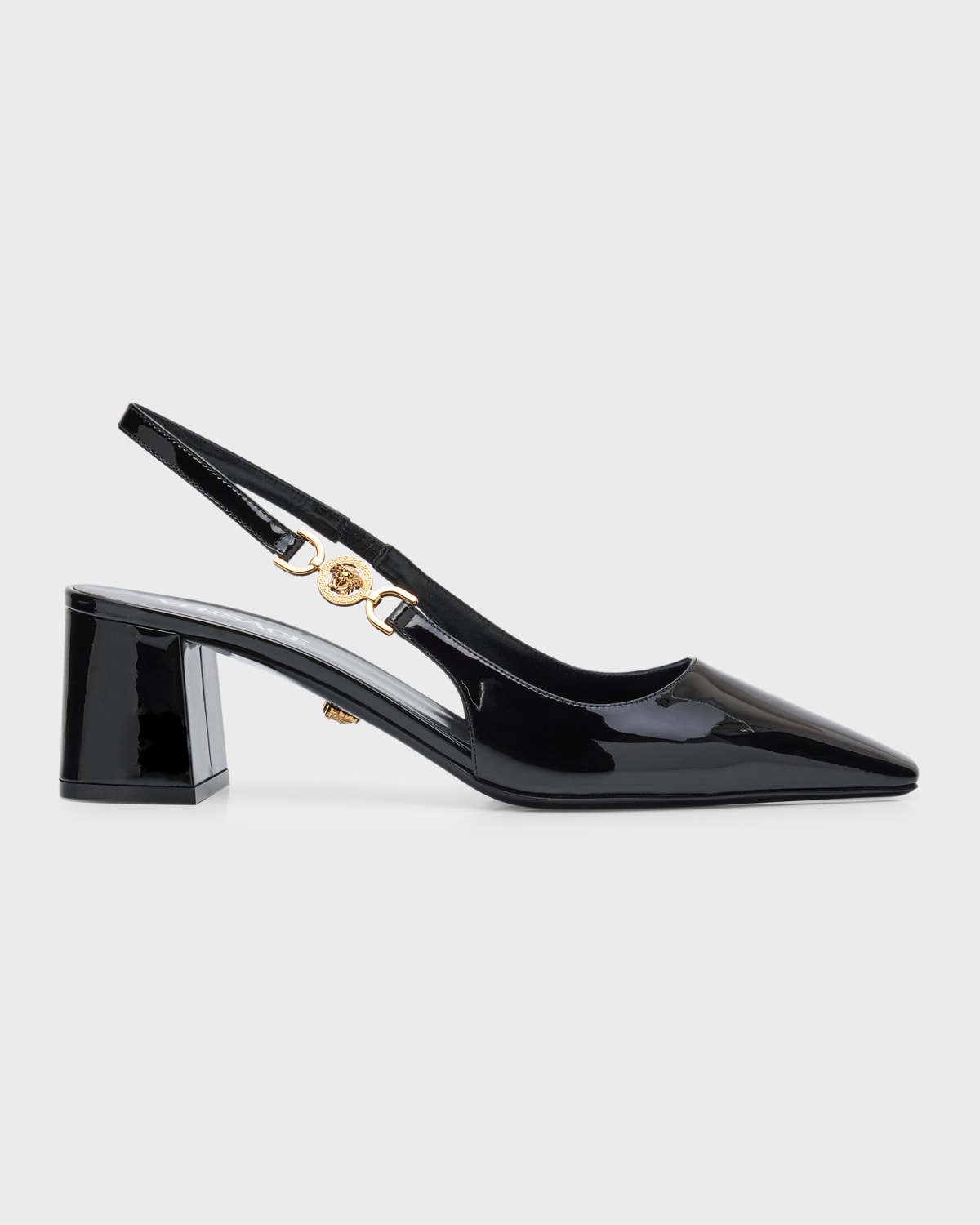 VERSACE MEDUSA PATENT SLINGBACK PUMPS