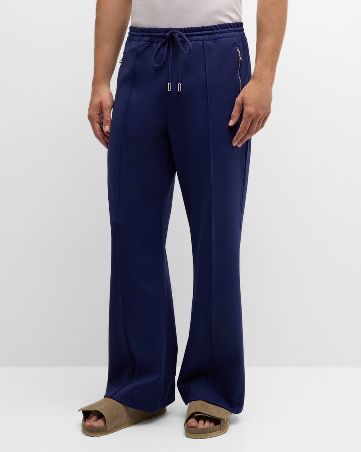 Shop Jw Anderson Men's Bootcut Track Pants In Oxford Blue