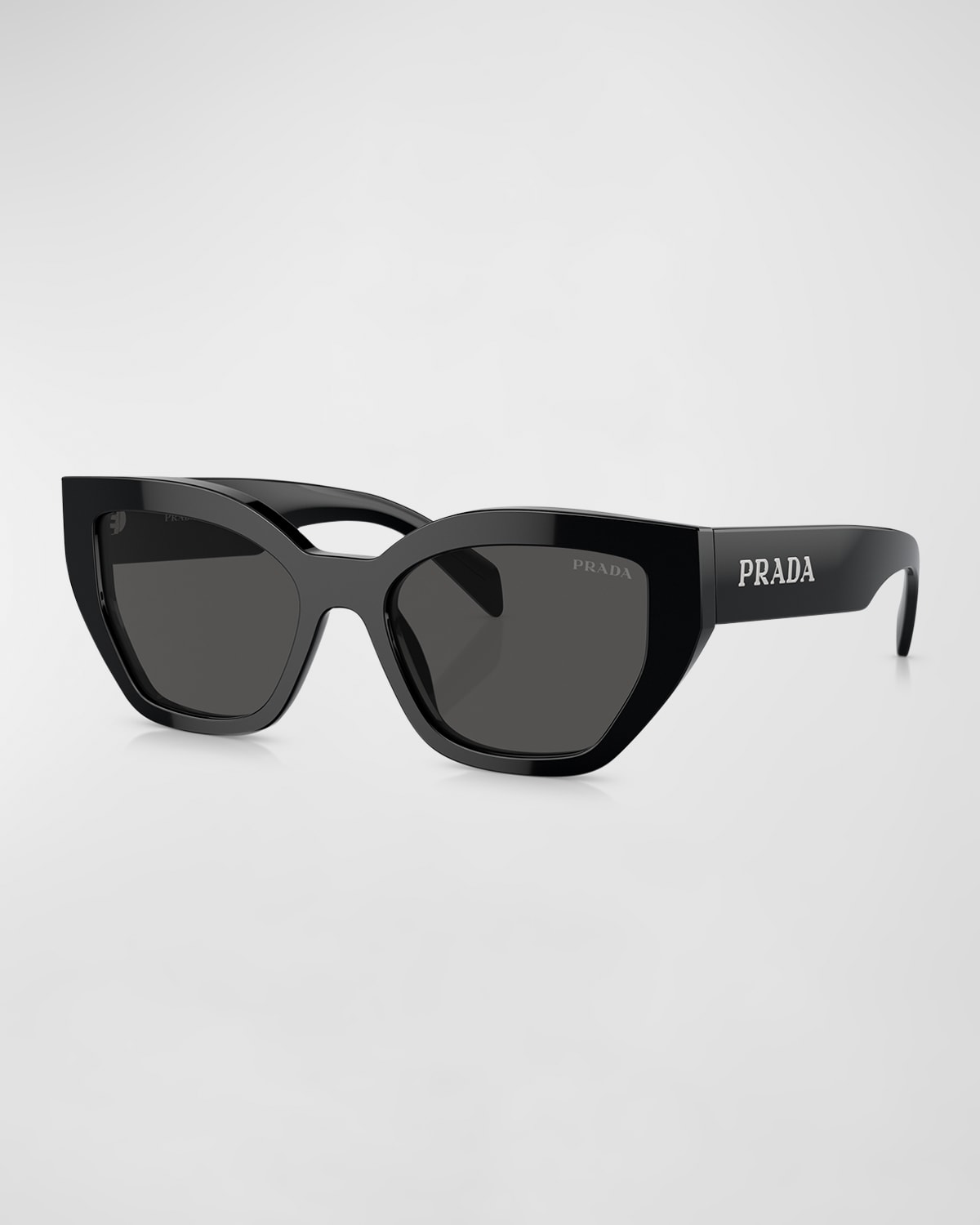 Prada Logo Acetate Butterfly Sunglasses In Black