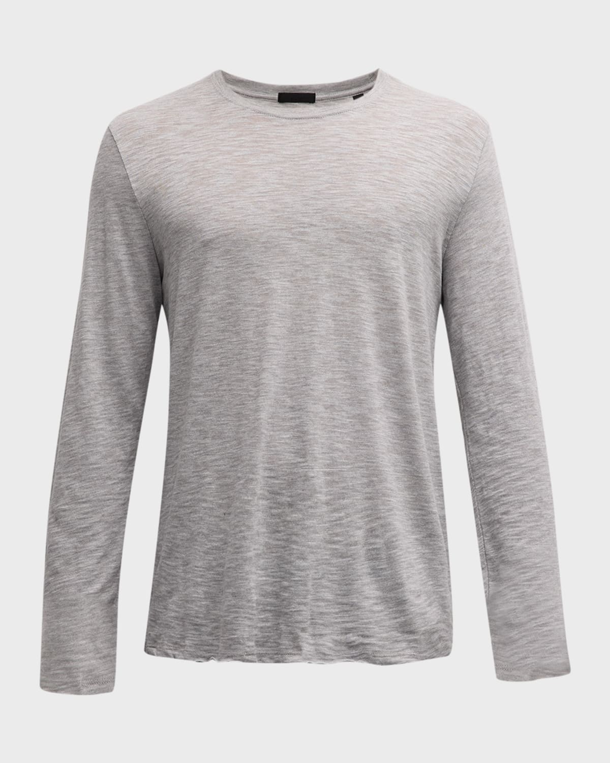 Atm Anthony Thomas Melillo Distressed Long Sleeve T-shirt In Heather Grey