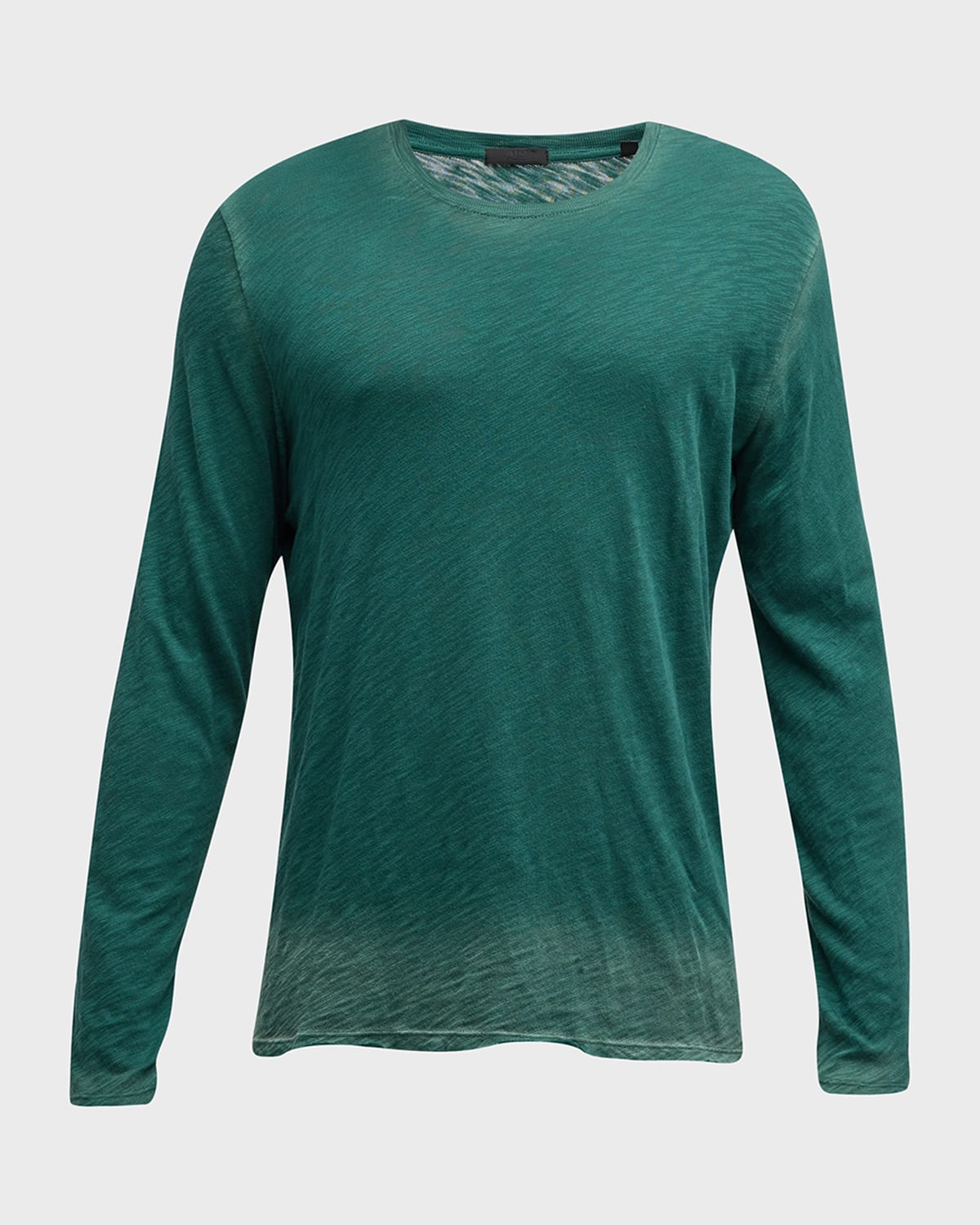 Atm Anthony Thomas Melillo Slub Long Sleeve Jersey Tee With Faded Trim In Forest