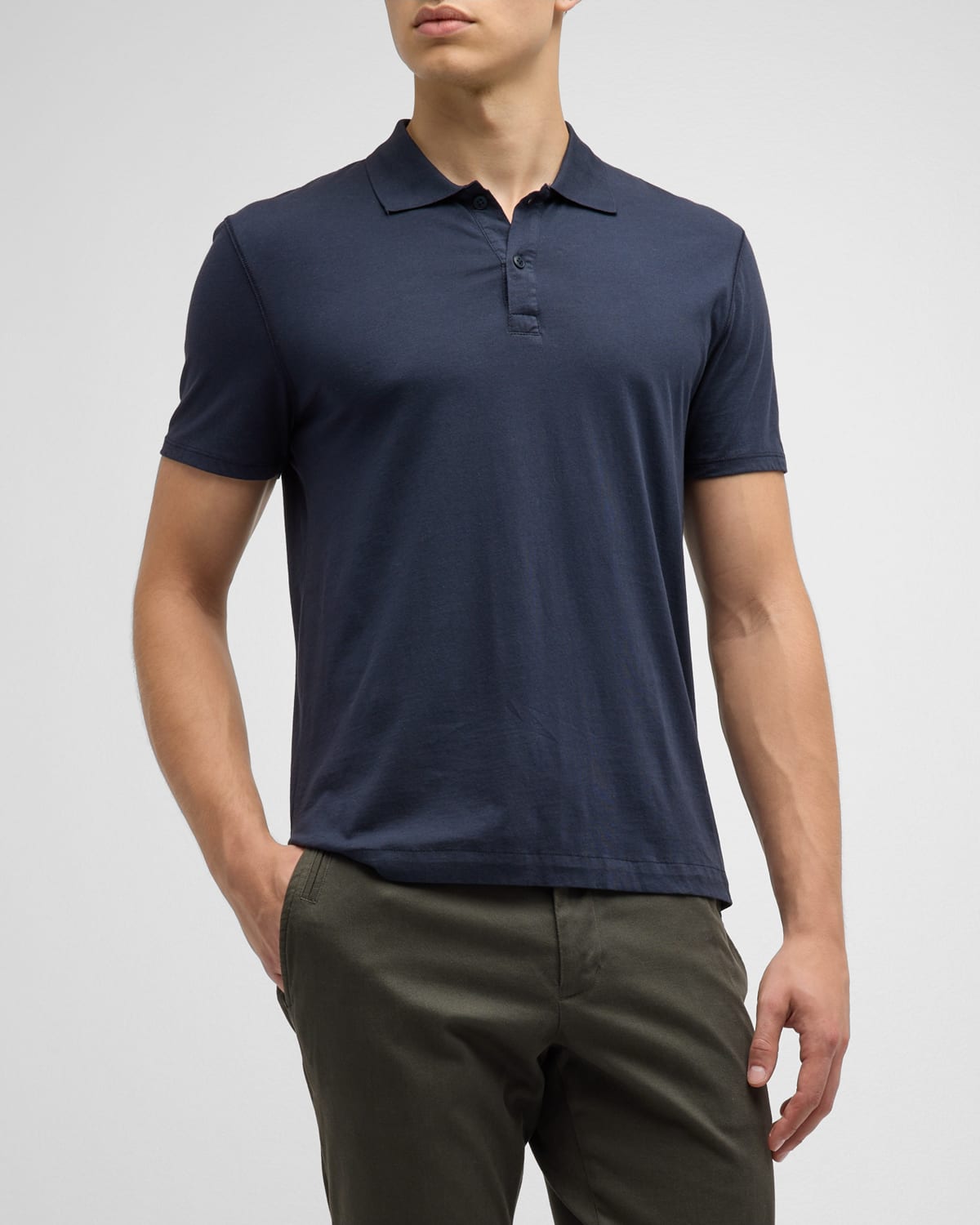 Shop Atm Anthony Thomas Melillo Men's Classic Jersey Polo Shirt In Midnight
