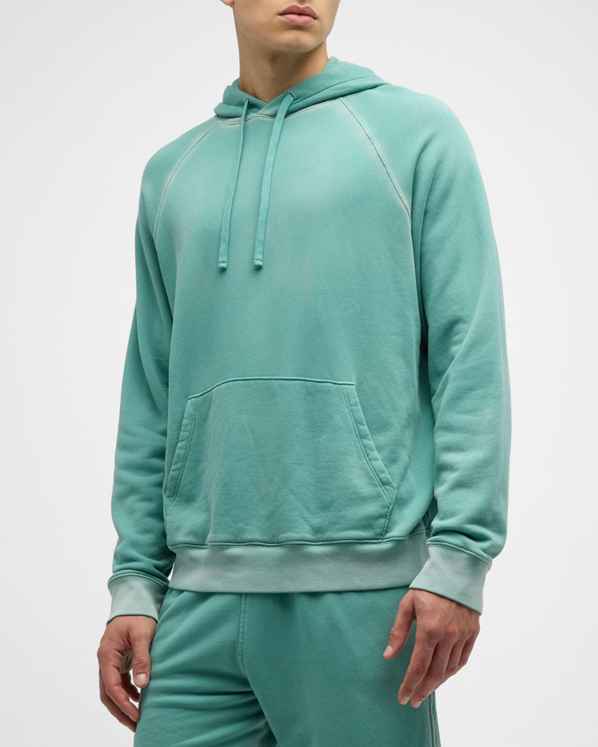 Shop Atm Anthony Thomas Melillo Men's Faded French Terry Hoodie In Tidewater
