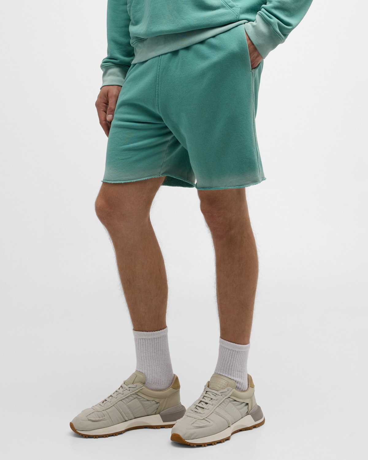 Shop Atm Anthony Thomas Melillo Men's Faded French Terry Sweat Shorts In Tidewater