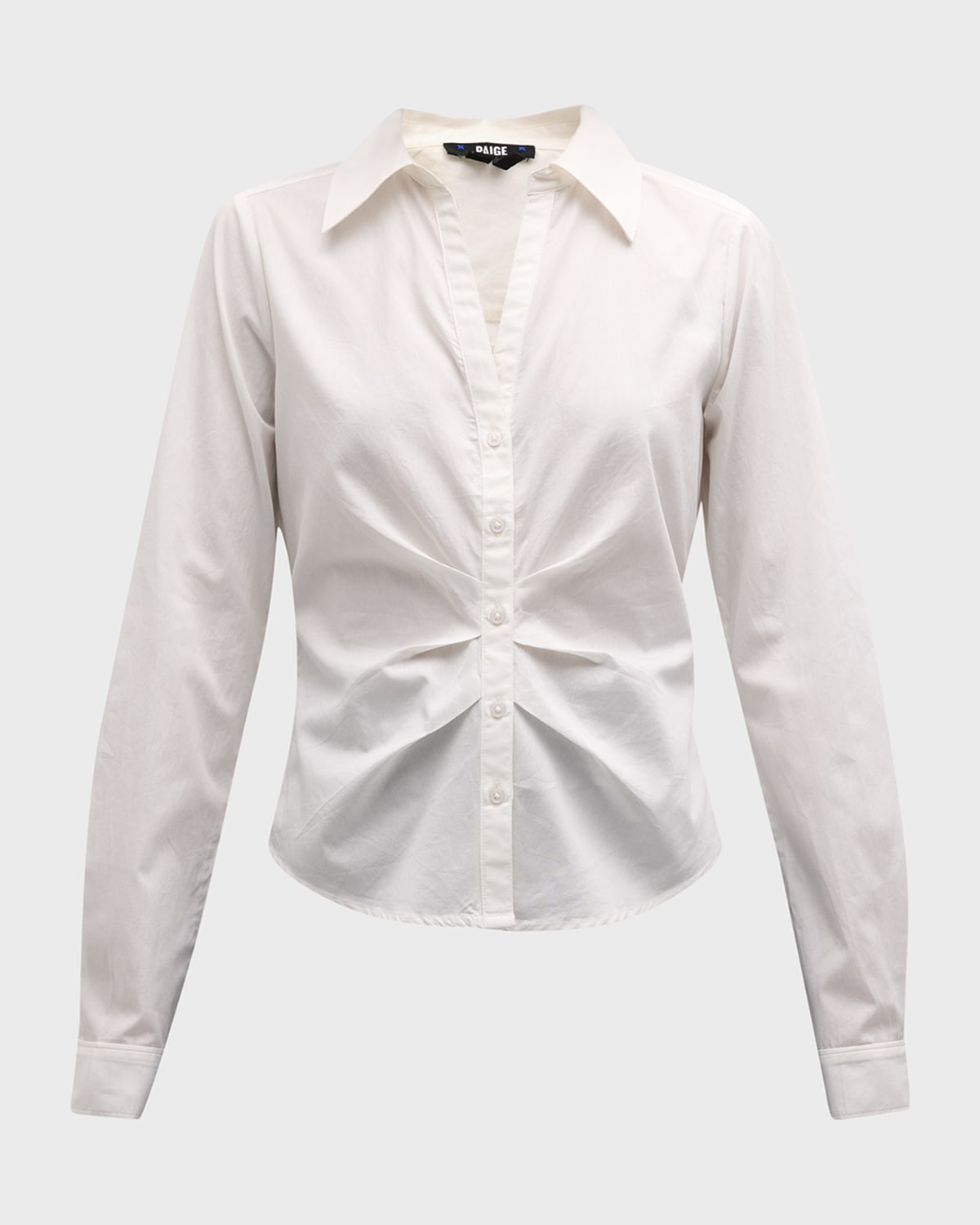 Shop Paige Alera Gathered Button-front Shirt In White